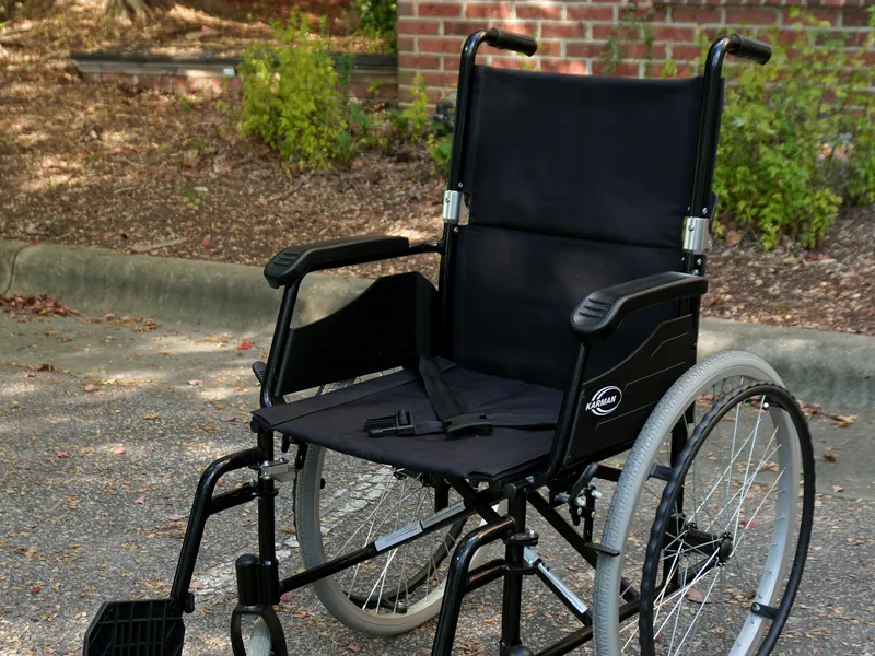 Black lightweight folding wheelchair